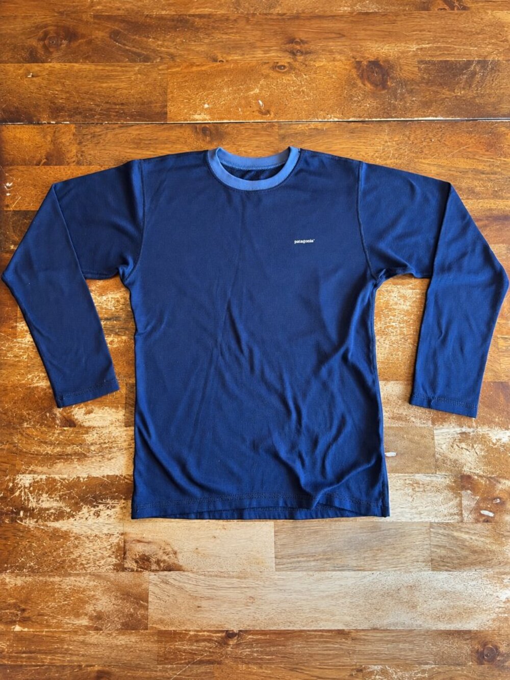 Patagonia Kids XL 14 Capilene Long Sleeve Shirt Dark Blue